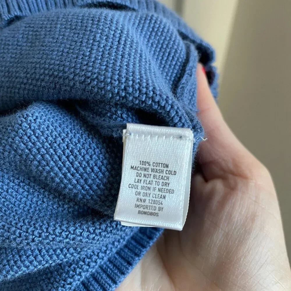 Bonobos blue cotton crewneck sweater size XXL
